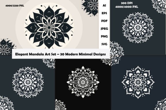 30 Modern Mandala Art Designs: Graphics & Illustrations