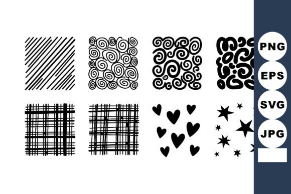 Abstract Black and White Seamless Patterns: Graphics & Illustrations