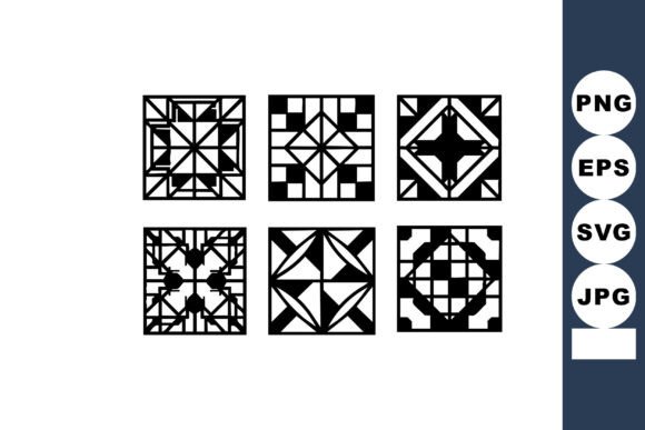 Abstract Geometric Black and White Squar: Graphics & Illustrations