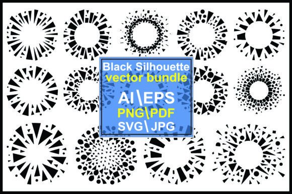 Black Abstract Circular Patterns: Graphics & Illustrations