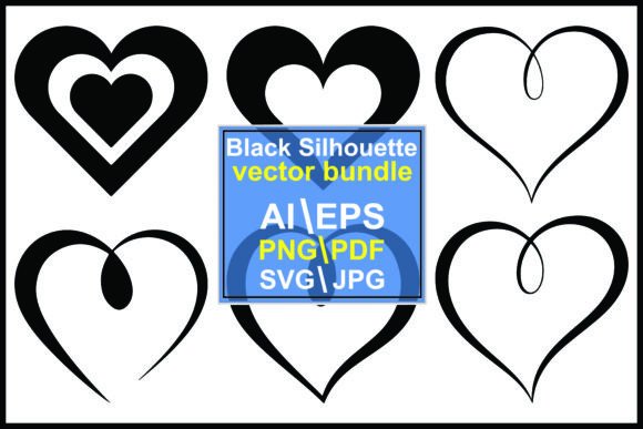 Black Heart Shapes: Clean Graphics & Illustrations