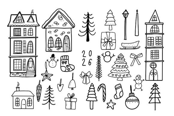 Hand Drawn Christmas & Winter Holiday Graphics