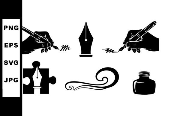 Handwriting and Fountain Pen Nib Vector: Elegant Illustrations & Graphics