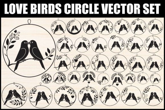 Love Birds Circle Vector Set: Graphics & Illustrations for Brand Storytelling