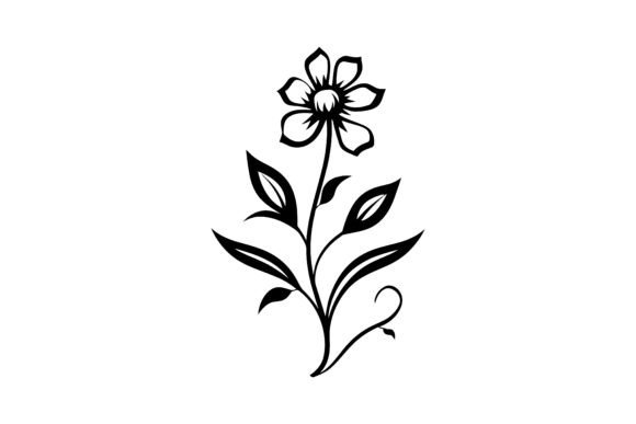 Minimalist Flower Silhouette Design: Graphics & Illustrations for Handmade Crafters