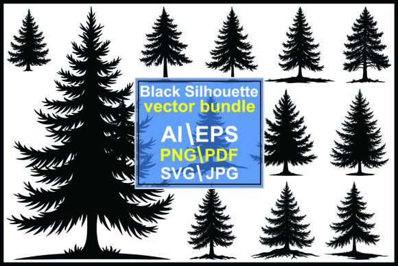 Pine Trees Silhouettes: Graphics & Illustrations for Nature Brands