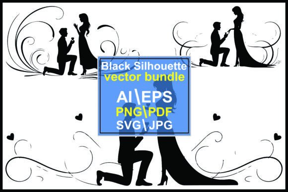 Silhouette Couple Proposal Graphics & Illustrations