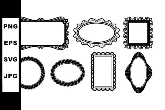 Vintage Ornamental Frame Border Set with Graphics & Illustrations