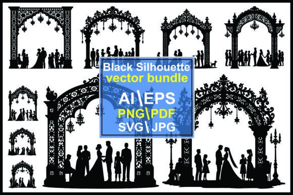 Wedding Couple Arch Silhouette